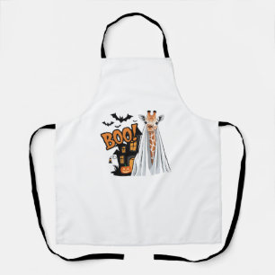 Cute Giraffe Boo Fun Halloween Costume Zoo Lover Apron