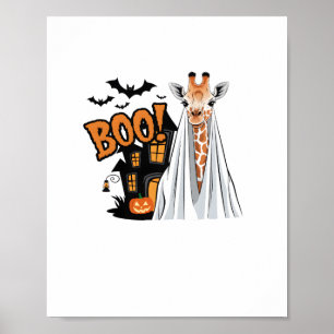 Cute Giraffe Boo Fun Halloween Costume Zoo Lover Poster
