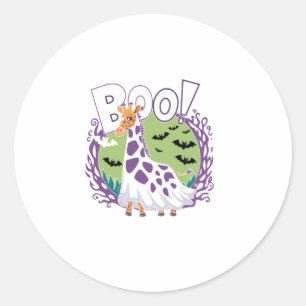Cute Giraffe Boo Ghost Halloween Costume Zoo Lover Classic Round Sticker