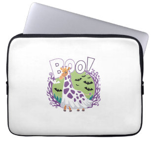 Cute Giraffe Boo Ghost Halloween Costume Zoo Lover Laptop Sleeve