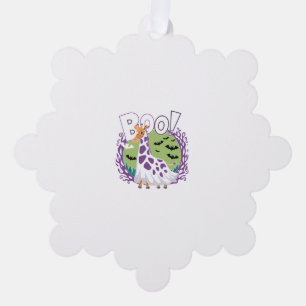 Cute Giraffe Boo Ghost Halloween Costume Zoo Lover Tree Decoration Card
