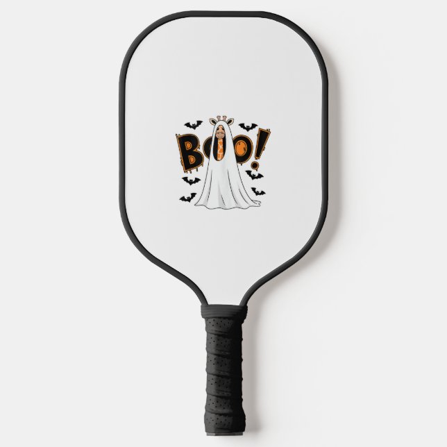 Cute Giraffe Boo Halloween Costume Zoo Lover _3 Pickleball Paddle (Front)