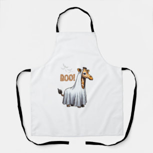 Cute Giraffe Boo Halloween Costume Zoo Lover Apron