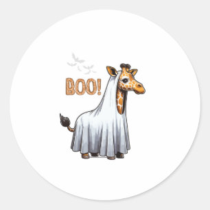 Cute Giraffe Boo Halloween Costume Zoo Lover   Classic Round Sticker