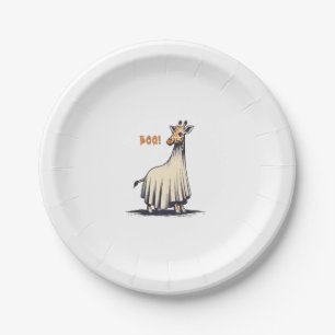 Cute Giraffe Boo Halloween Costume Zoo Lover Giraf Paper Plate