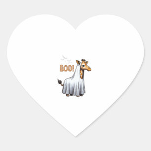 Cute Giraffe Boo Halloween Costume Zoo Lover Heart Sticker