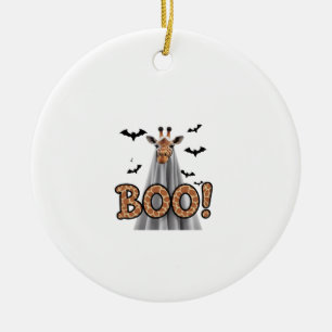 Cute Giraffe Boo Halloween Fun Costume Zoo Lover   Ceramic Tree Decoration