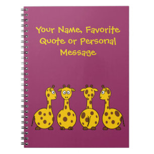 Cute Giraffe Cartoon Notebook