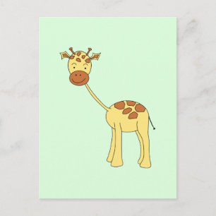 Cute Giraffe. Cartoon. Postcard