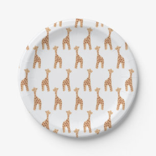 cute giraffe cartoon printed paper plate