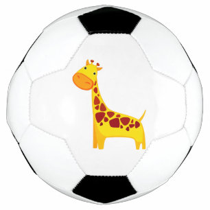Cute giraffe cartoon soccer ball