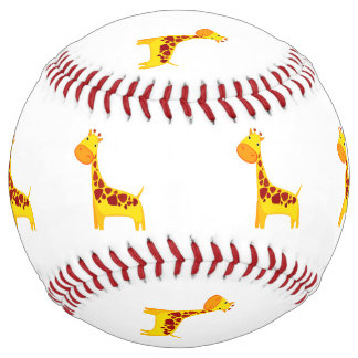 Cute giraffe cartoon softball