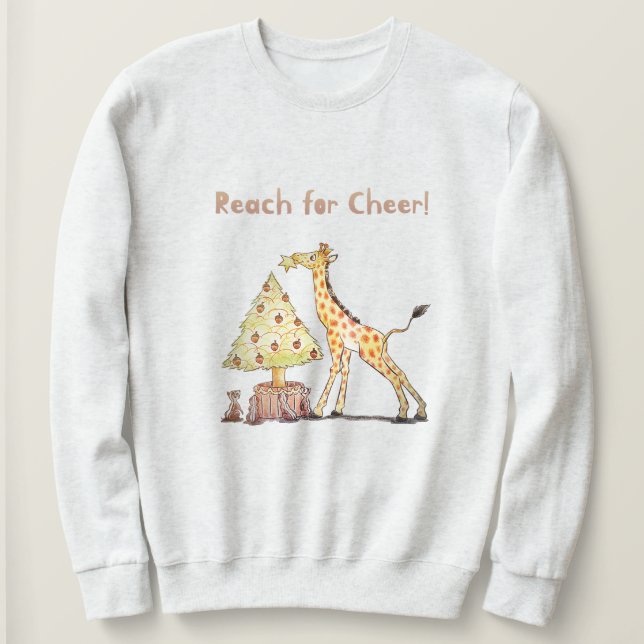  Cute Giraffe Christmas – Hand-Drawn Art Sweatshirt (Design Front)