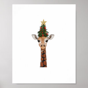 Cute Giraffe Christmas Tree Giraffe Lovers _1 Poster