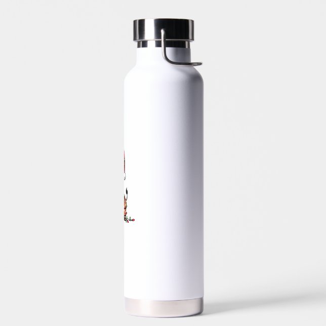 Cute Giraffe Christmas Tree Giraffe Lovers   Water Bottle (Left)