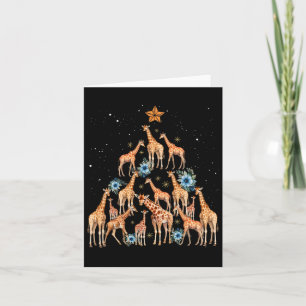 Cute Giraffe Christmas Tree Giraffe Lovers Xmas Ho Card