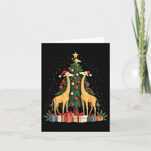 Cute Giraffe Christmas Tree Giraffe Lovers Xmas Ho Card