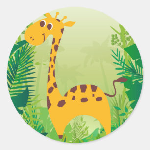 Cute Giraffe Classic Round Sticker