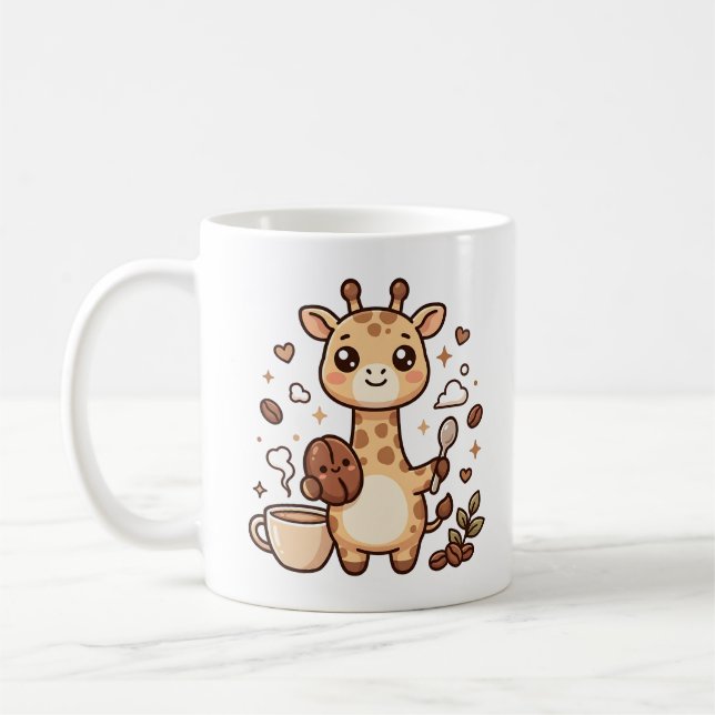 Cute Giraffe Coffee Mug Kawaii Art (Left)
