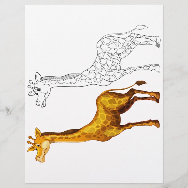 Cute giraffe colouring page (Front)