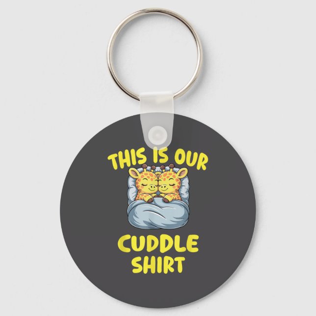 Cute Giraffe Couple This Is Our Cuddle  Key Ring (Front)