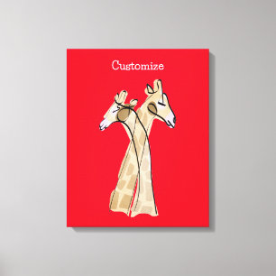 Cute Giraffe Couple Thunder_Cove Canvas Print