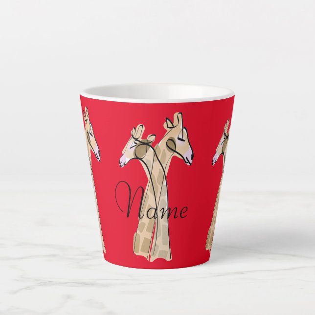 Cute Giraffe Couple  Thunder_Cove Latte Mug (Front)