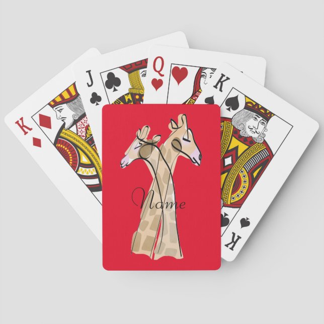 Cute Giraffe Couple  Thunder_Cove Playing Cards (Back)