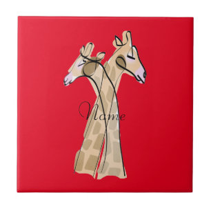 Cute Giraffe Couple  Thunder_Cove Tile