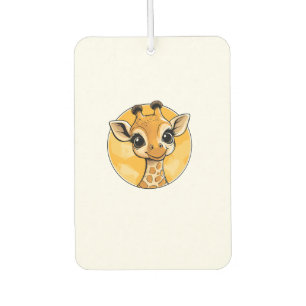 Cute Giraffe Drawing Cartoon Style   Car Air Freshener