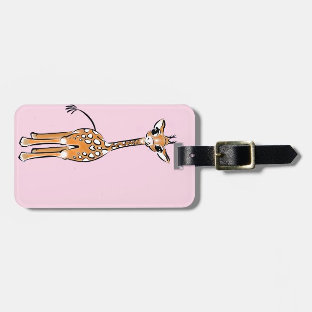 Cute Giraffe drawing, safari animals  Luggage Tag (Front Horizontal)