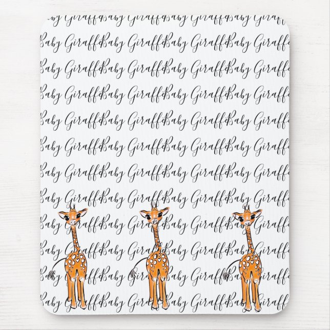 Cute giraffe drawing, safari animals  mouse pad (Front)