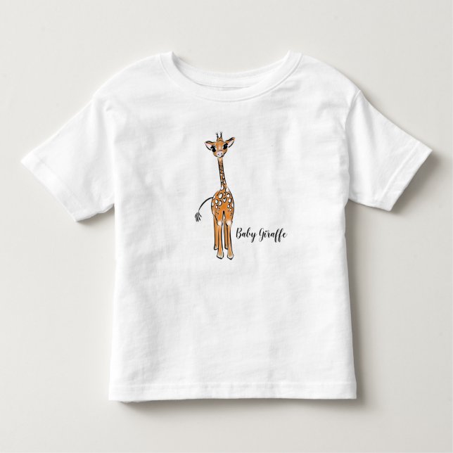 Cute Giraffe drawing, safari animals  Toddler T-Shirt (Front)