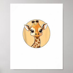 Cute Giraffe Face Cute Eyes Safari Style  Poster