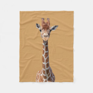 Cute giraffe face fleece blanket