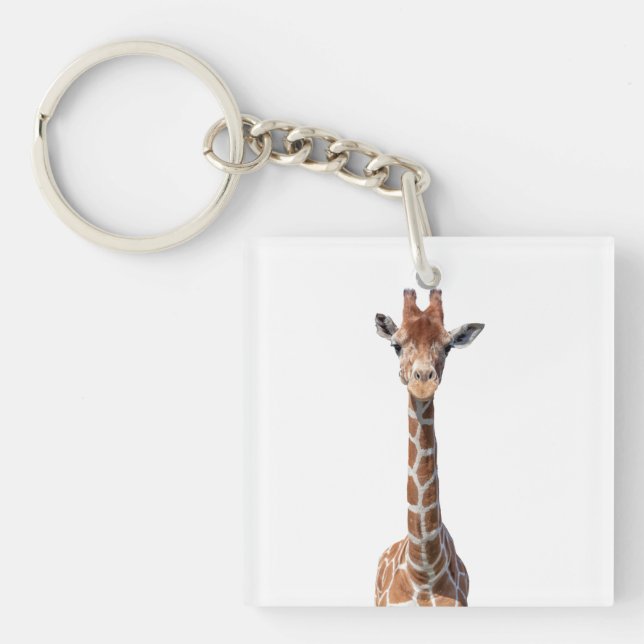 Cute giraffe face key ring (Front)