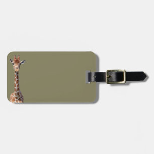 Cute giraffe face luggage tag