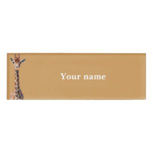 Cute giraffe face name tag