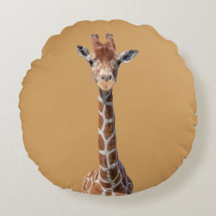 Cute giraffe face round cushion