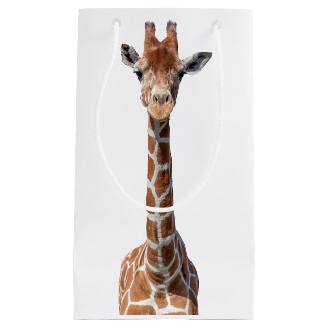 Cute giraffe face small gift bag (Front)