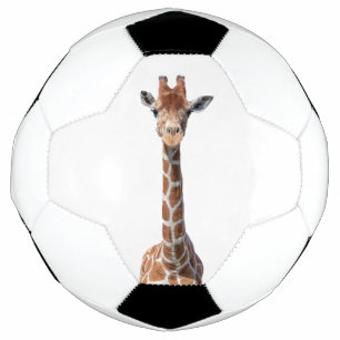 Cute giraffe face soccer ball