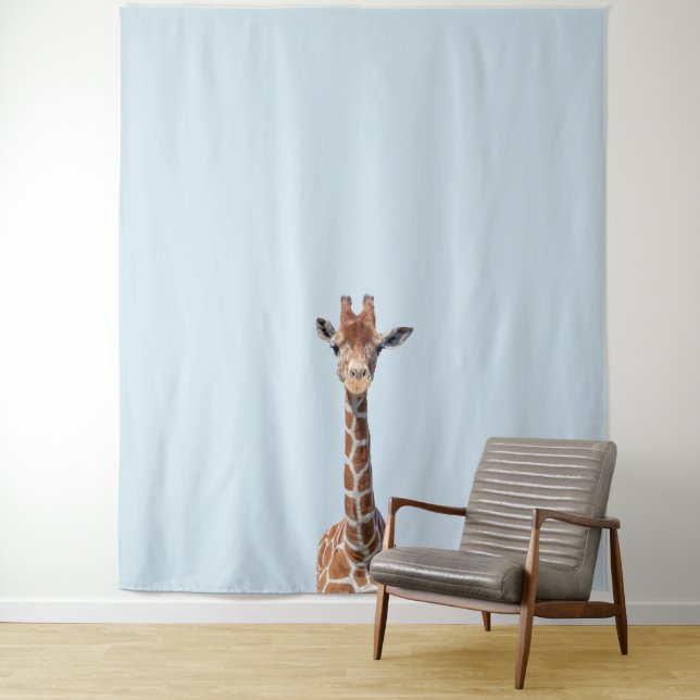 Cute giraffe face tapestry (In Situ)
