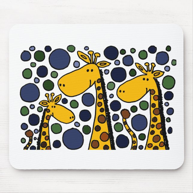 Cute Giraffe Family Art Abstract Mouse Pad (Front)
