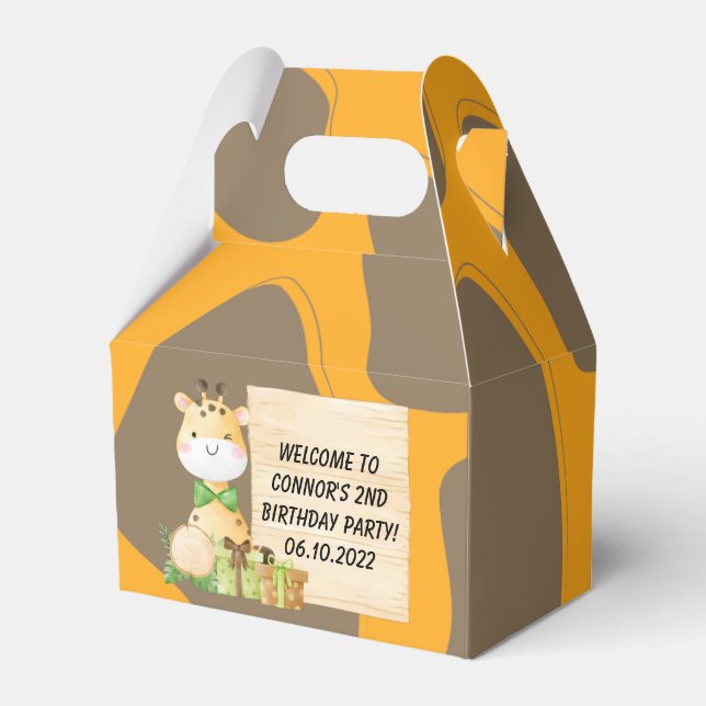 Cute Giraffe For Toddlers Favour Box (Front Side)