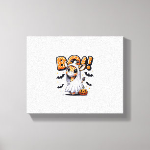 Cute Giraffe Ghost Boo Halloween Costume Zoo Lover Canvas Print