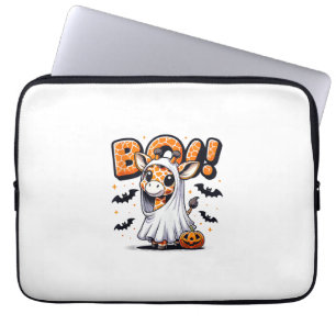 Cute Giraffe Ghost Boo Halloween Costume Zoo Lover Laptop Sleeve