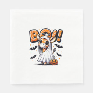 Cute Giraffe Ghost Boo Halloween Costume Zoo Lover Napkin
