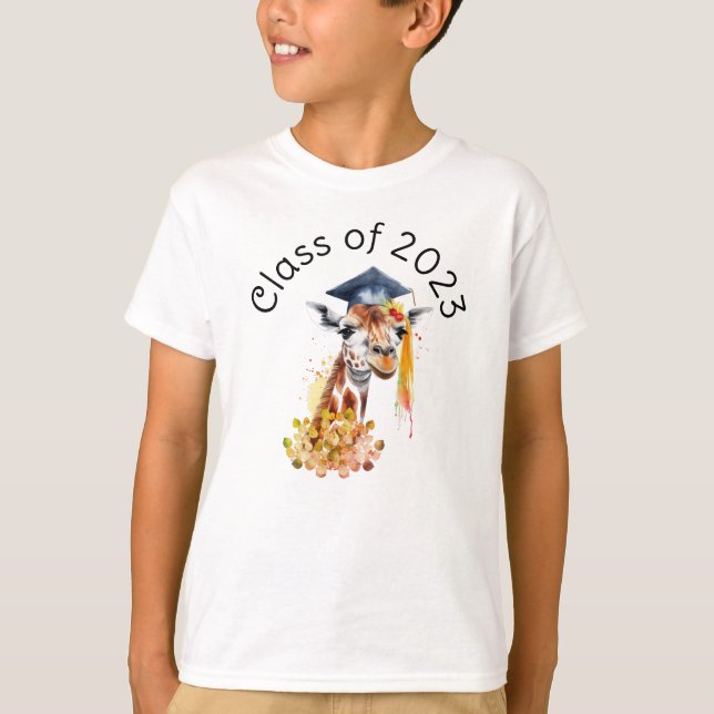 Cute Giraffe Graduation Gift T-Shirt (Front)