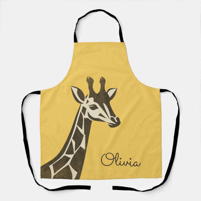 Cute giraffe head decoration apron (Front)