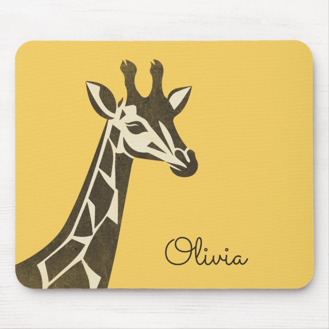 Cute giraffe head decoration mouse pad (Front)